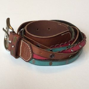 FOSSIL BELT BRAIDED MULTICOLORED